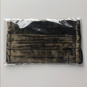 Johnny Was pleated silk velvet face mask green